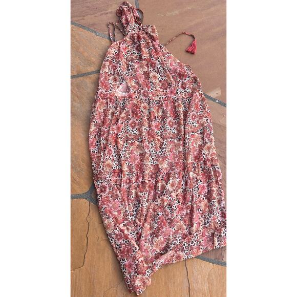 Tierra Maxi Dress in Peach Leopard Floral Tularosa NWT M ES - Picture 4 of 5